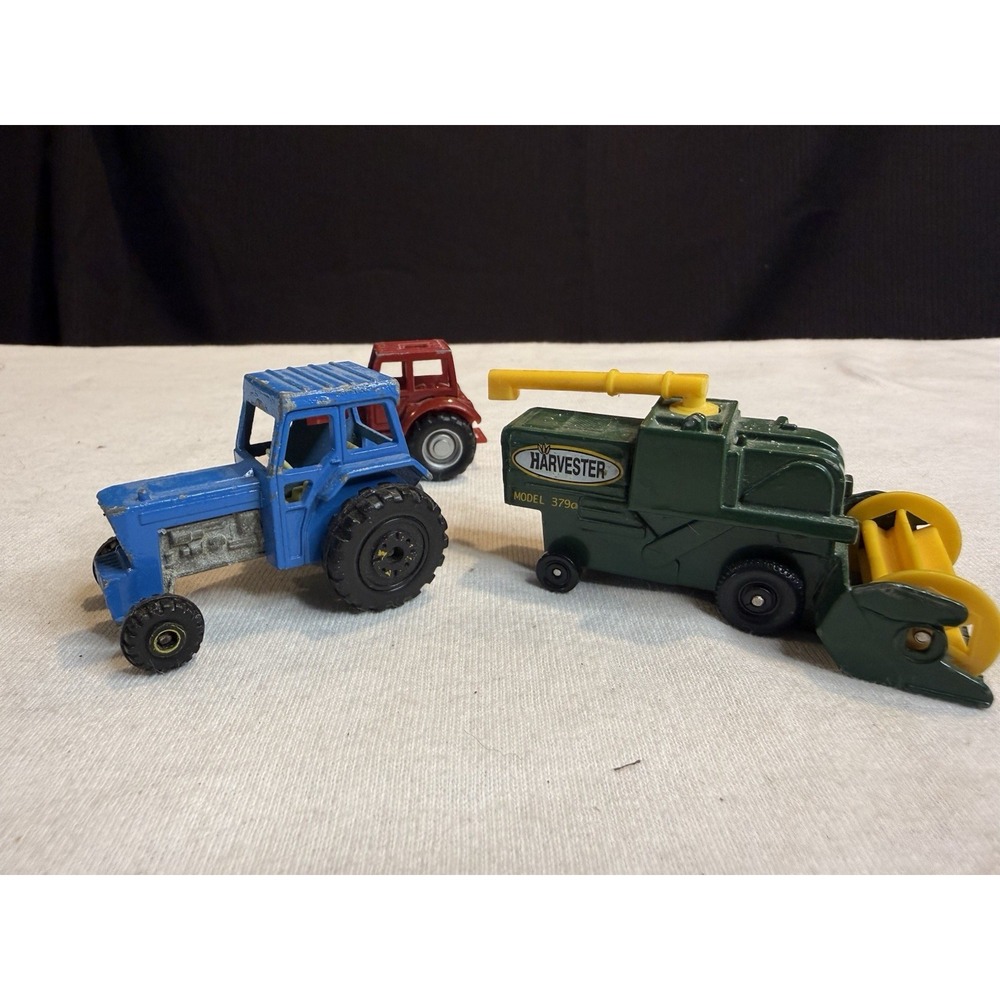 Matchbox 1977 Combine Harvester 1978 Ford Tractor & Mart Toys 1:64 Diecast Lot